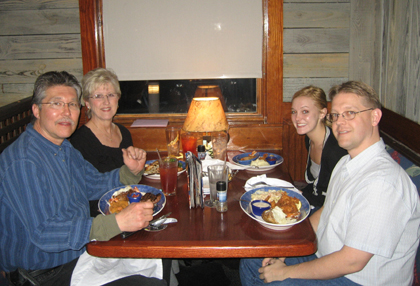 Bob, Mom, Ash, and me at Red Lobster